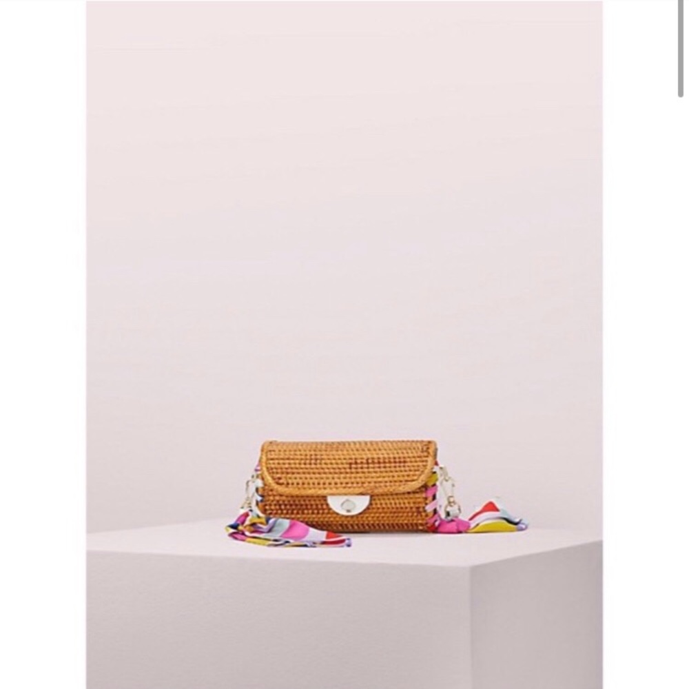 Kate Spade Rose Cylinder Wicker Bag